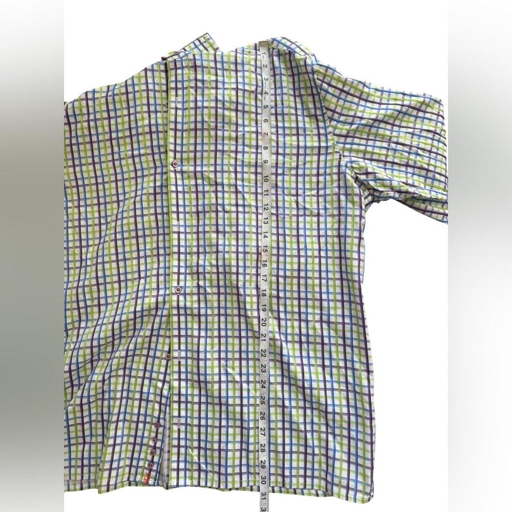 Robert Graham Men 2XL‎ Plaid Purple Green Button Down Hawaiian Flower Flip Cuffs - Picture 4 of 6